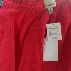 Industry Women's Off-Shoulder Blouse - Vibrant Red